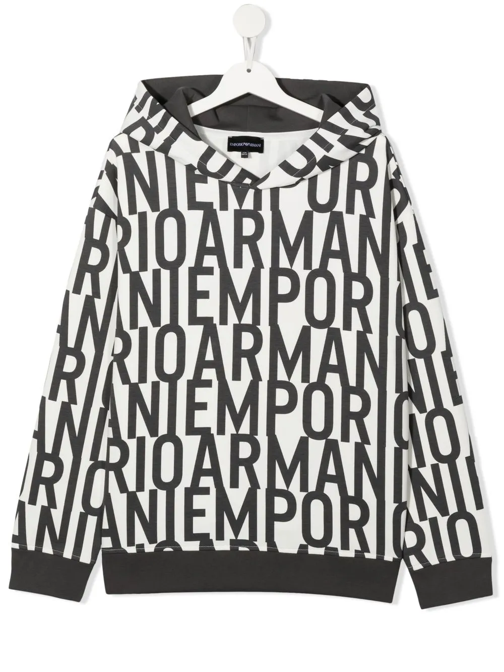 

Emporio Armani Kids all-over logo print hoodie - White