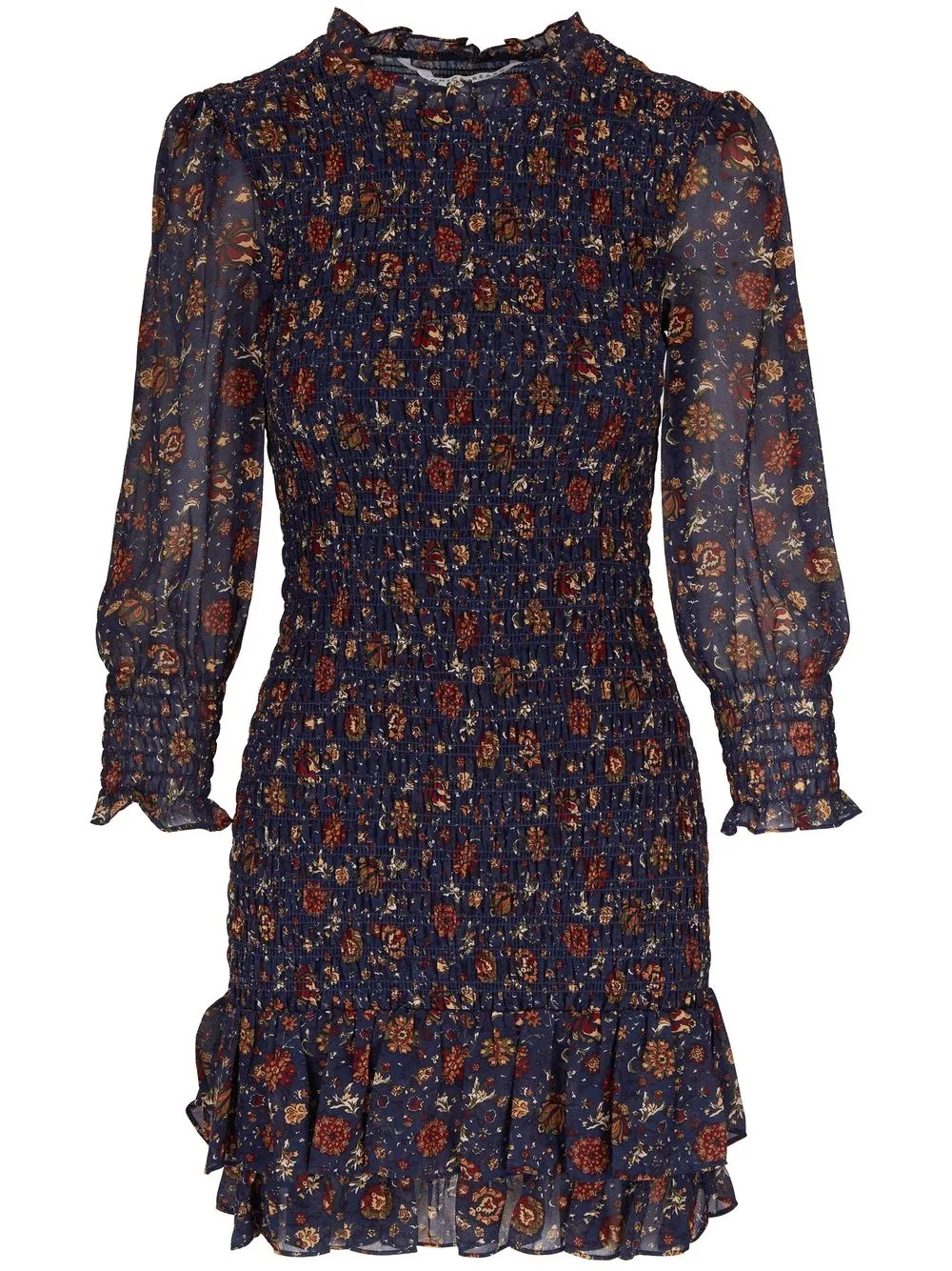 

Veronica Beard floral-print ruffle-hem dress - Blue