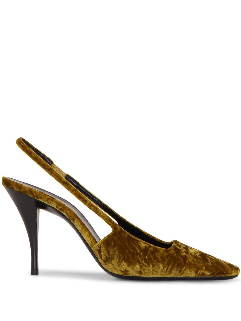 

Saint Laurent Tom velvet slingback pumps - Yellow