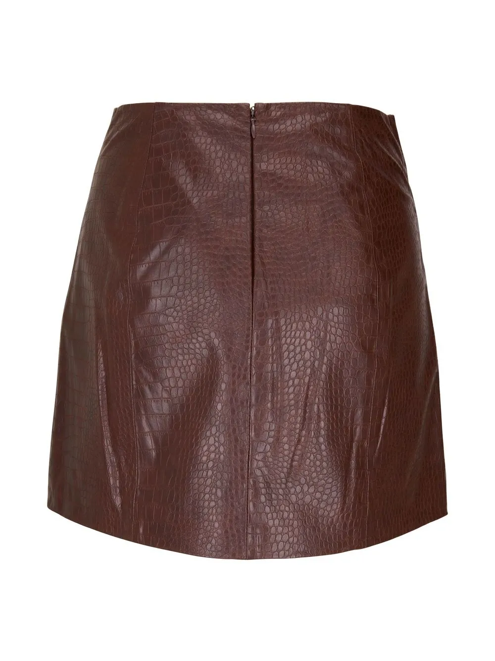 Veronica Beard Dinard Croc Embossed Faux Leather Miniskirt In Brown | ModeSens