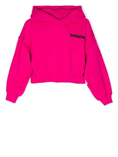 Barrow kids logo print cropped hoodie