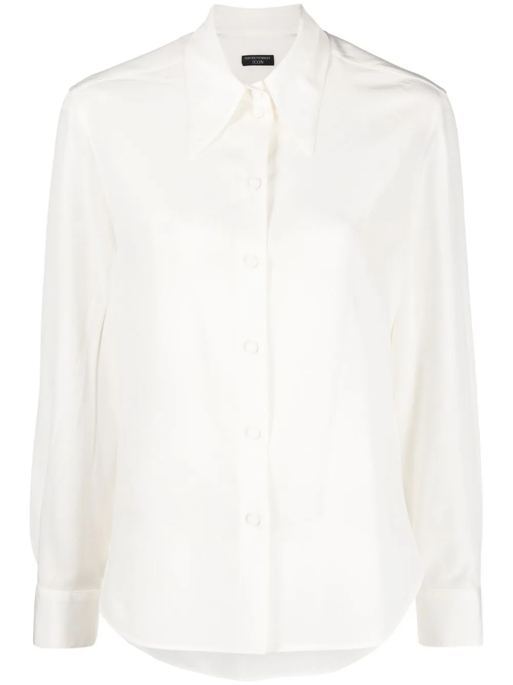 

Emporio Armani camisa de seda con cuello de pico - Blanco