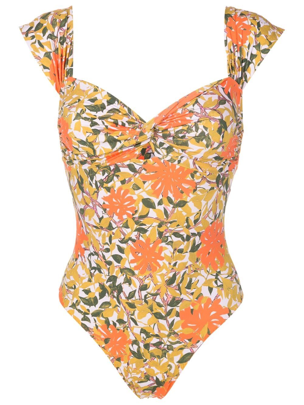 Clube Bossa Floral-print Swimsuit In Orange