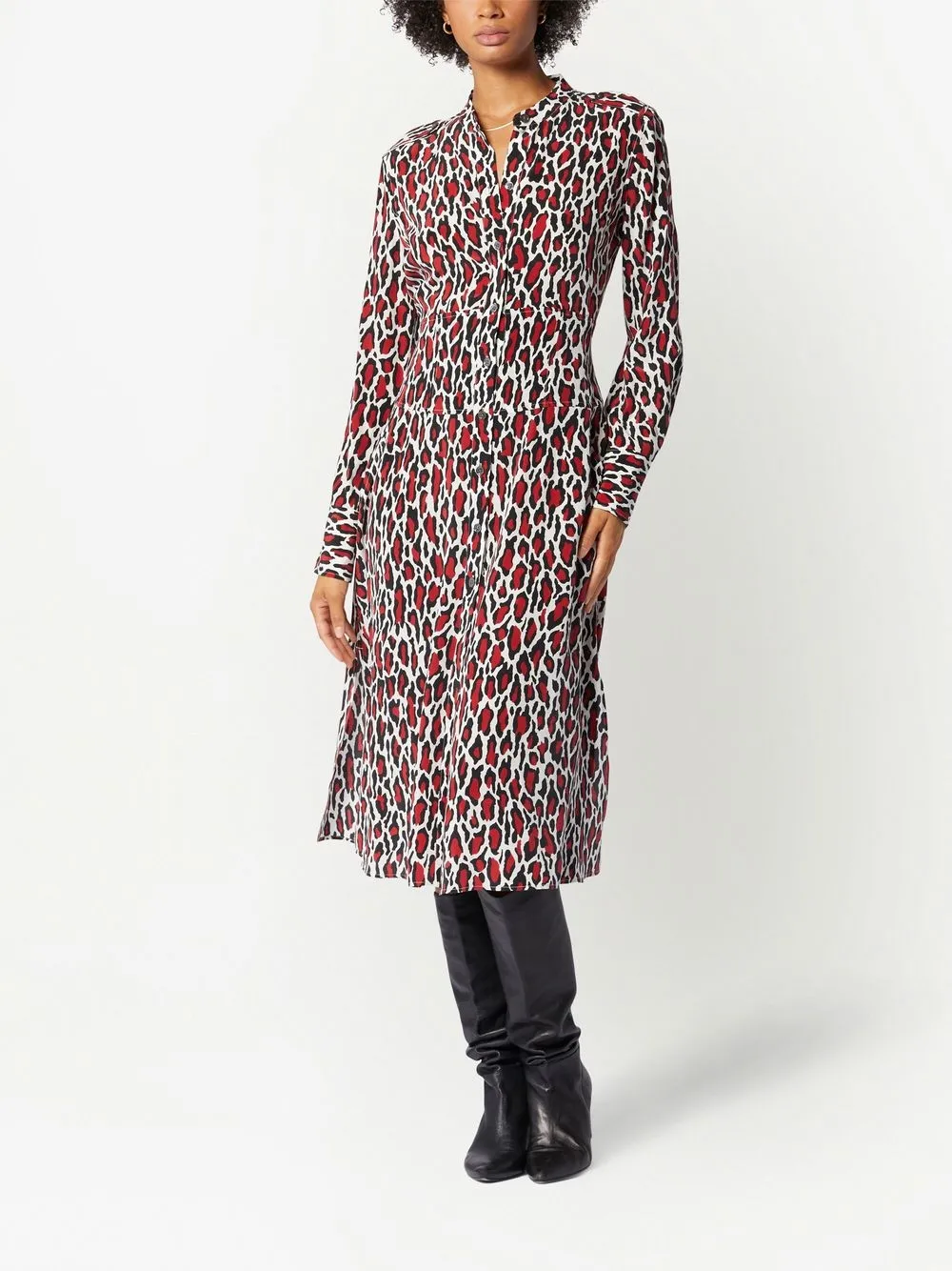 Equipment leopard print Midi Dress Farfetch