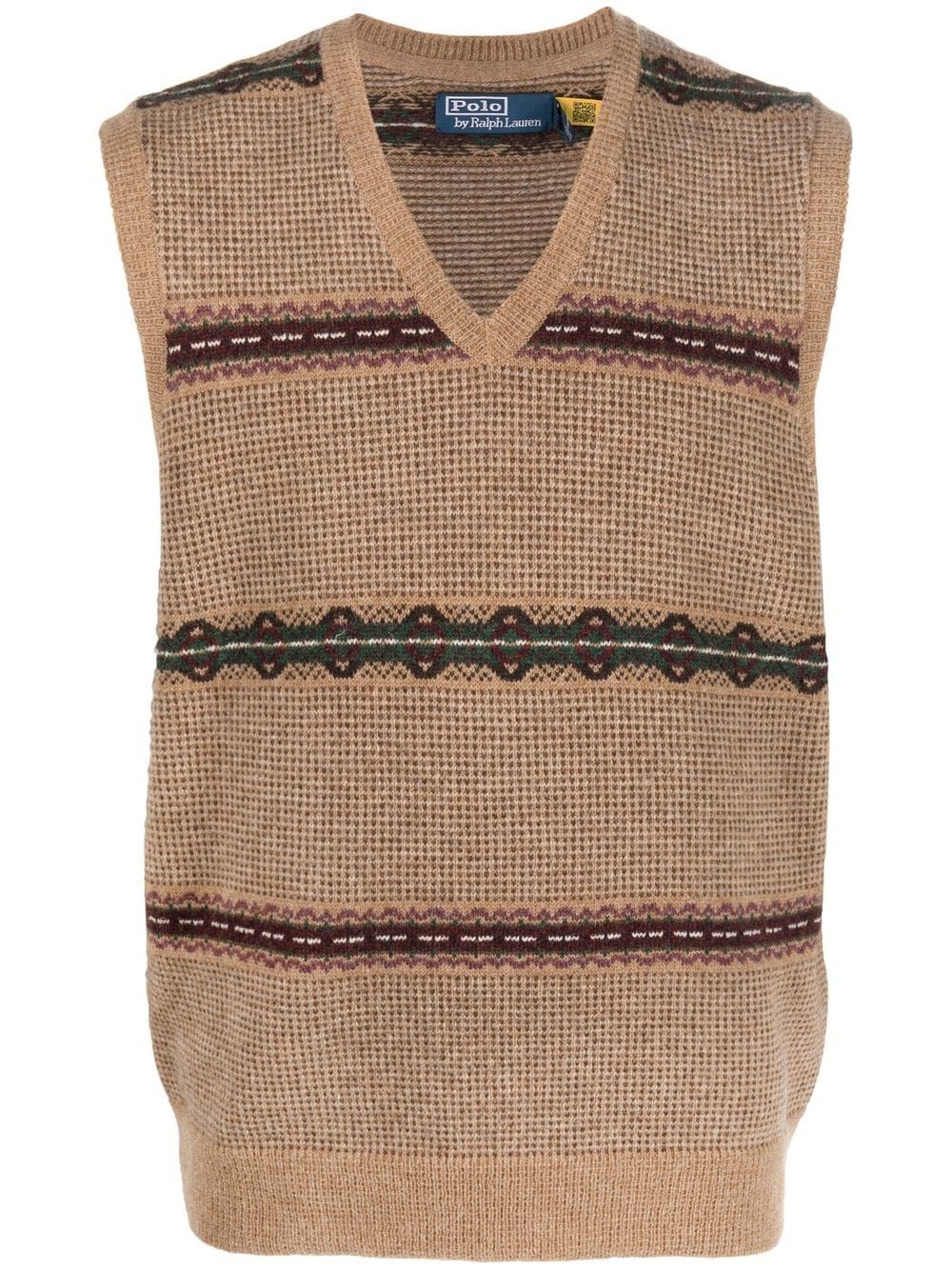 Polo Ralph Lauren Wool Fair Isle Sweater Vest In Camel Multi