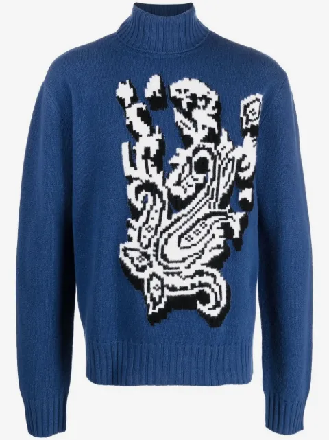 ETRO paisley-knit roll-neck jumper