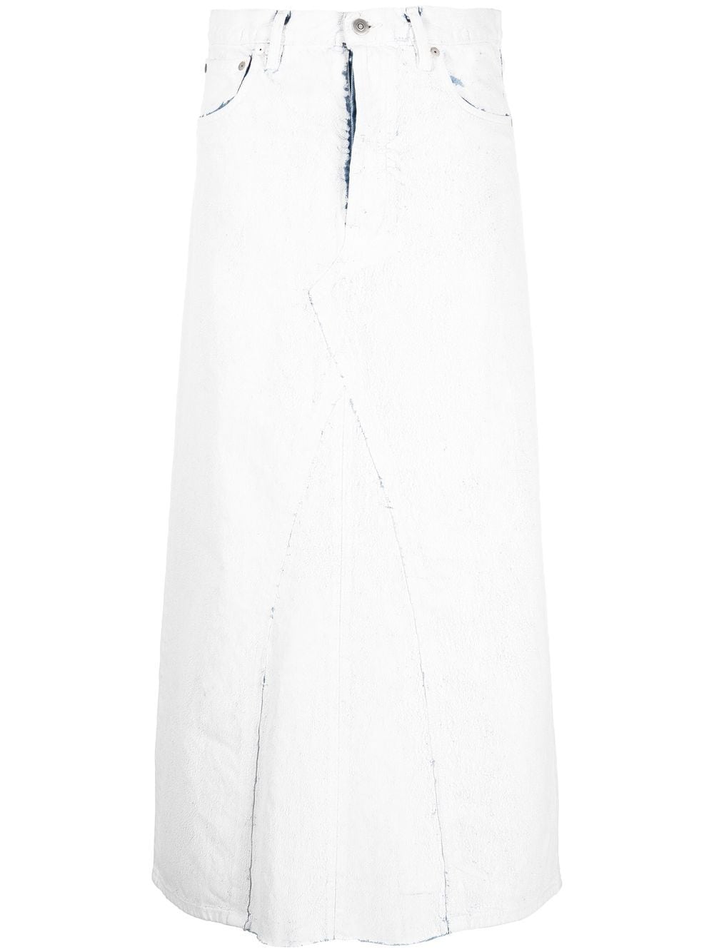 Shop Maison Margiela High-waisted Denim Skirt In Weiss