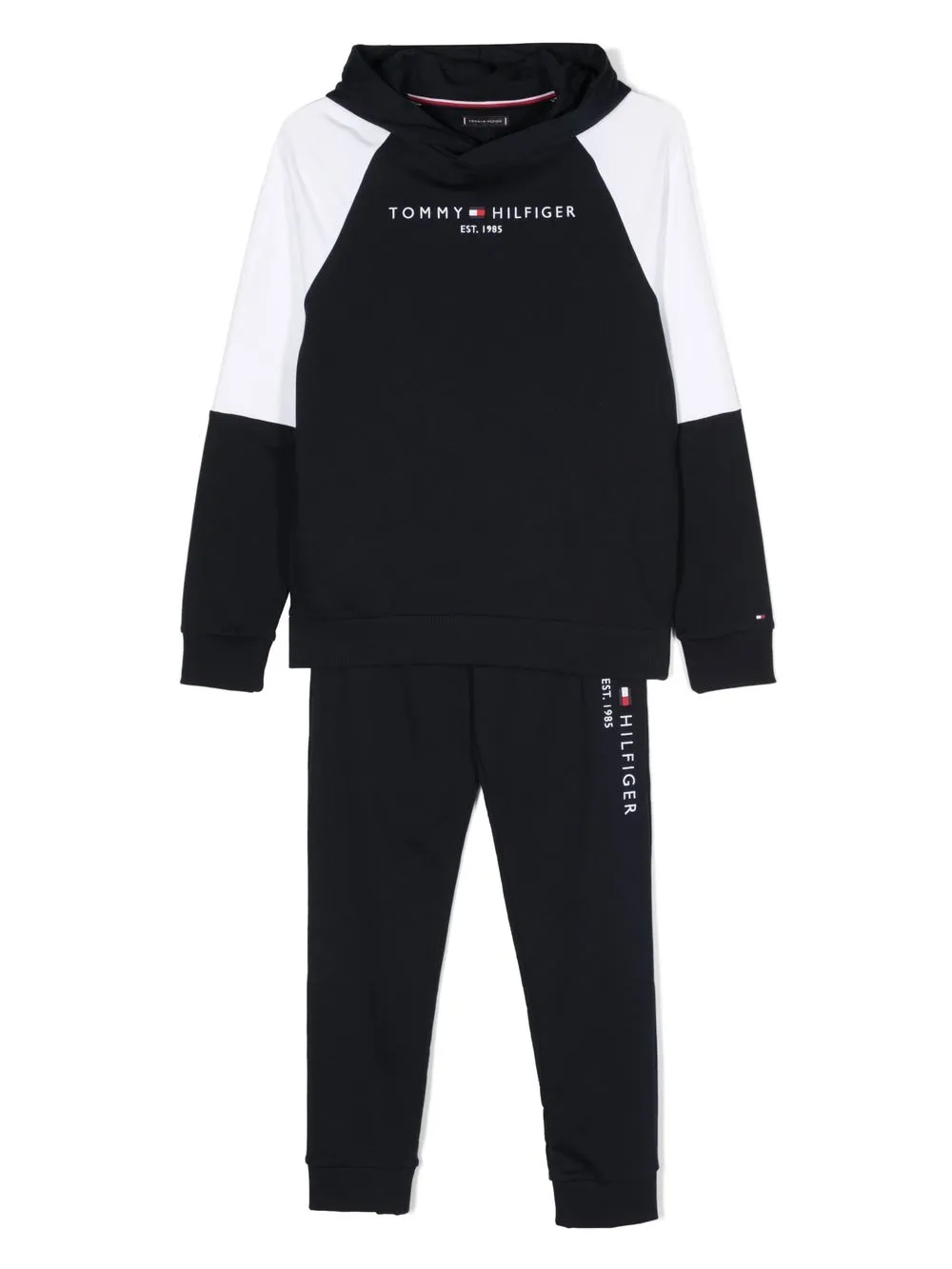 

Tommy Hilfiger Junior colour-block embroidered-logo tracksuit - Blue