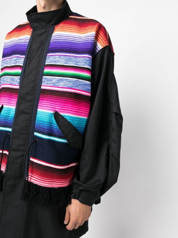 Junya Watanabe MAN Serape stripe-panelled Coat - Farfetch