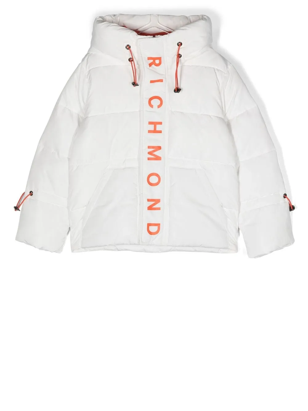

John Richmond Junior chamarra capitonada con logo estampado - Blanco