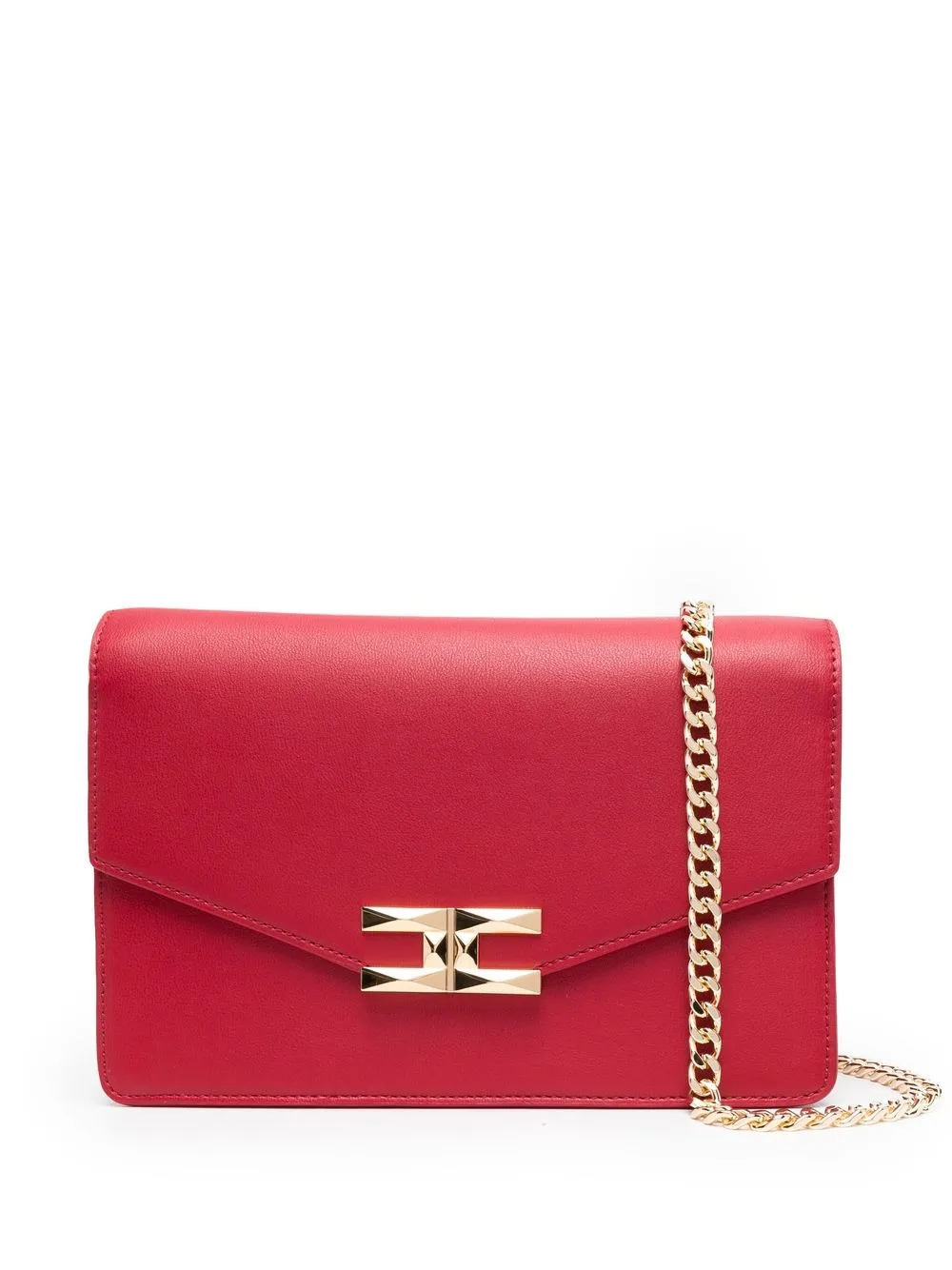 

Elisabetta Franchi bolsa crossbody con placa del logo - Rojo