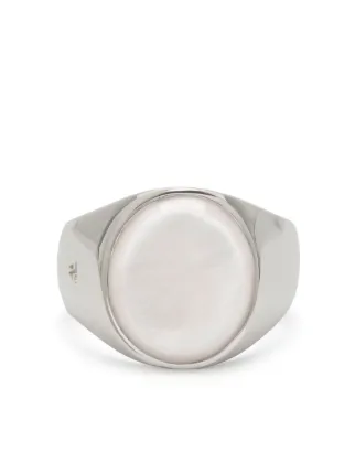 Tom Wood Sterling Silver Oval mother-of-pearl Ring | Silver | FARFETCH