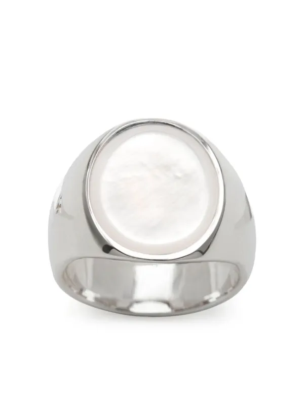 sterling silver Oval mother-of-pearl ring