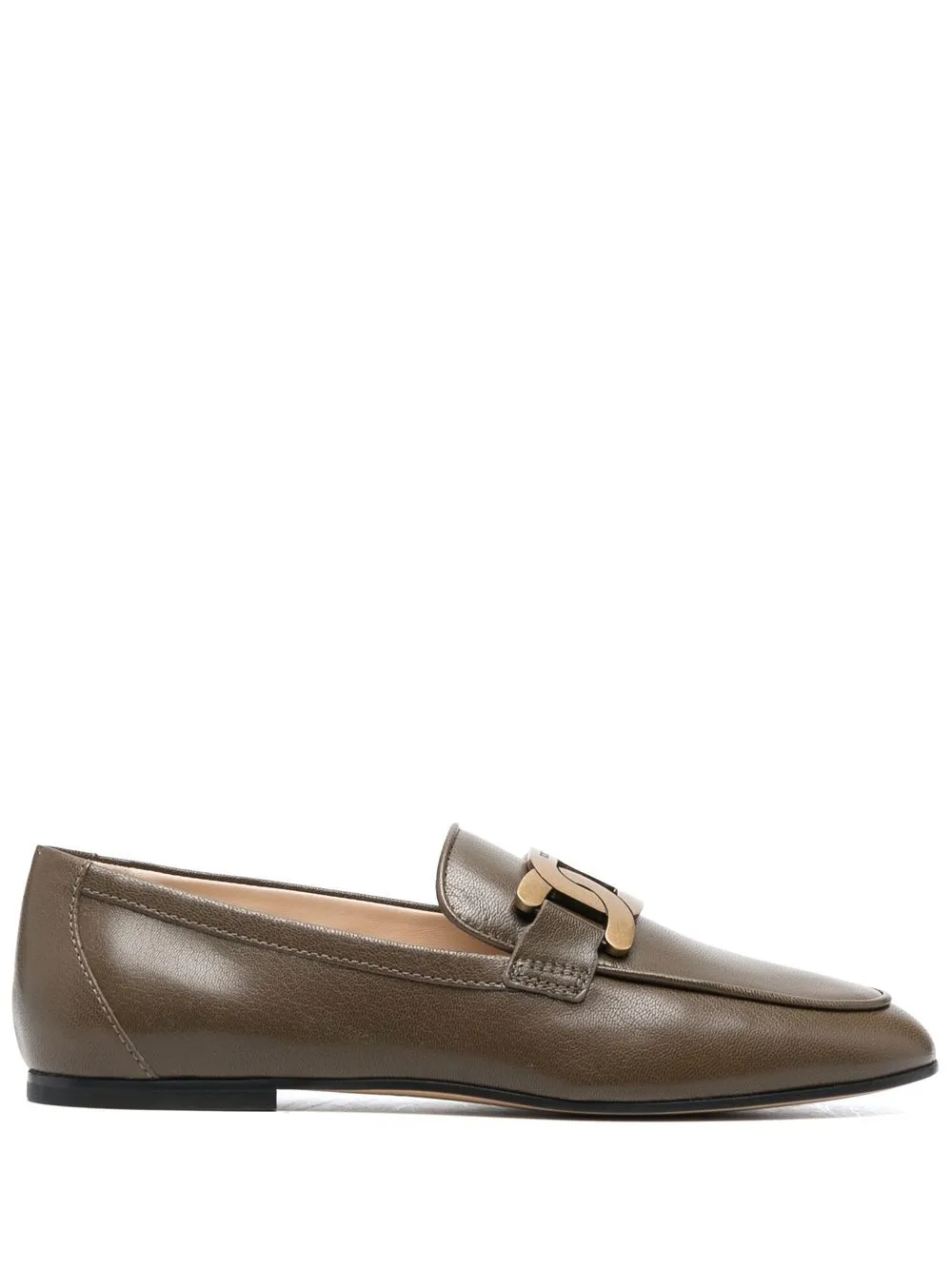 

Tod's Kate gold-chain leather loafers - Brown