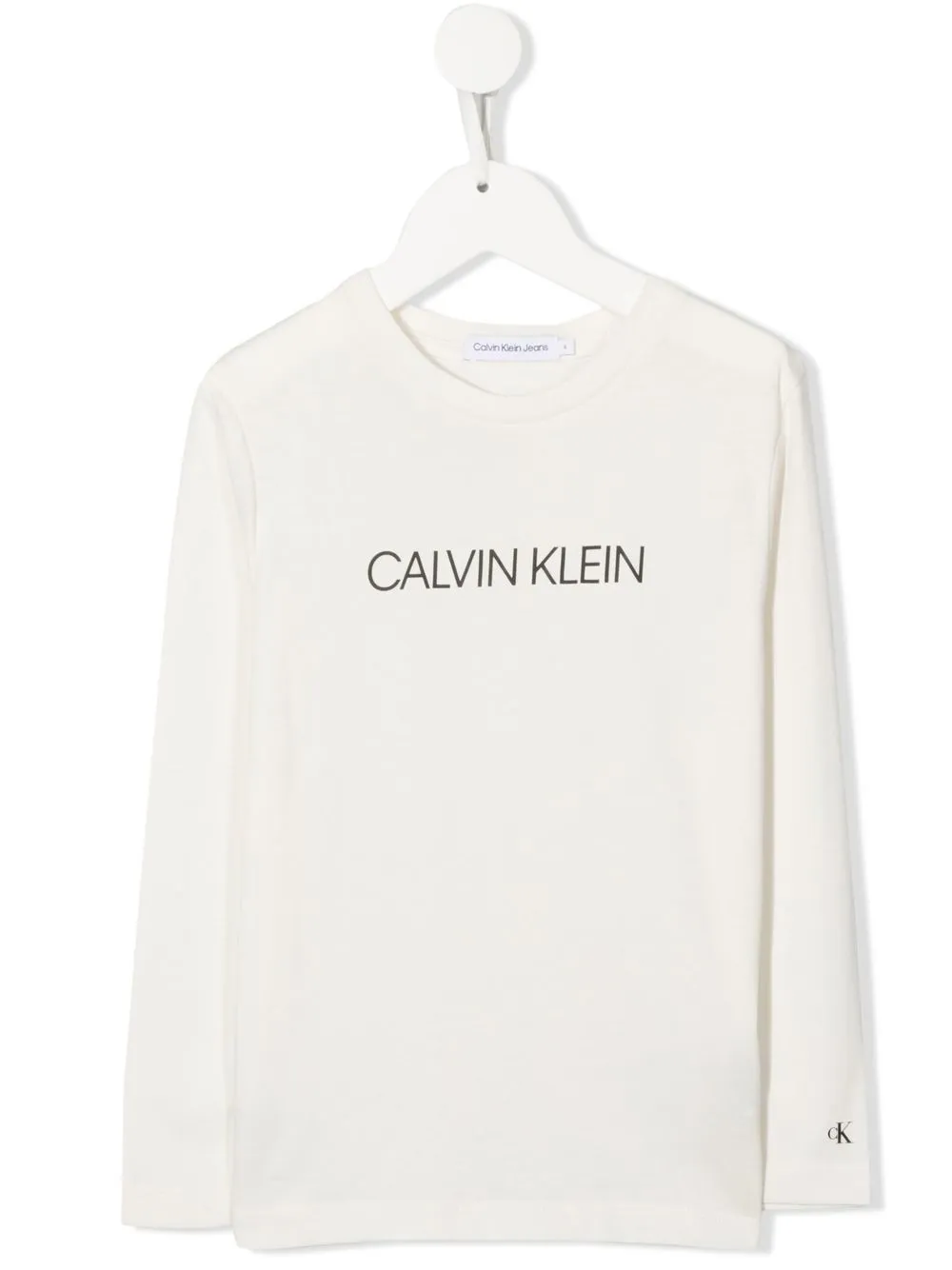 

Calvin Klein Kids playera manga larga con logo estampado - Neutro