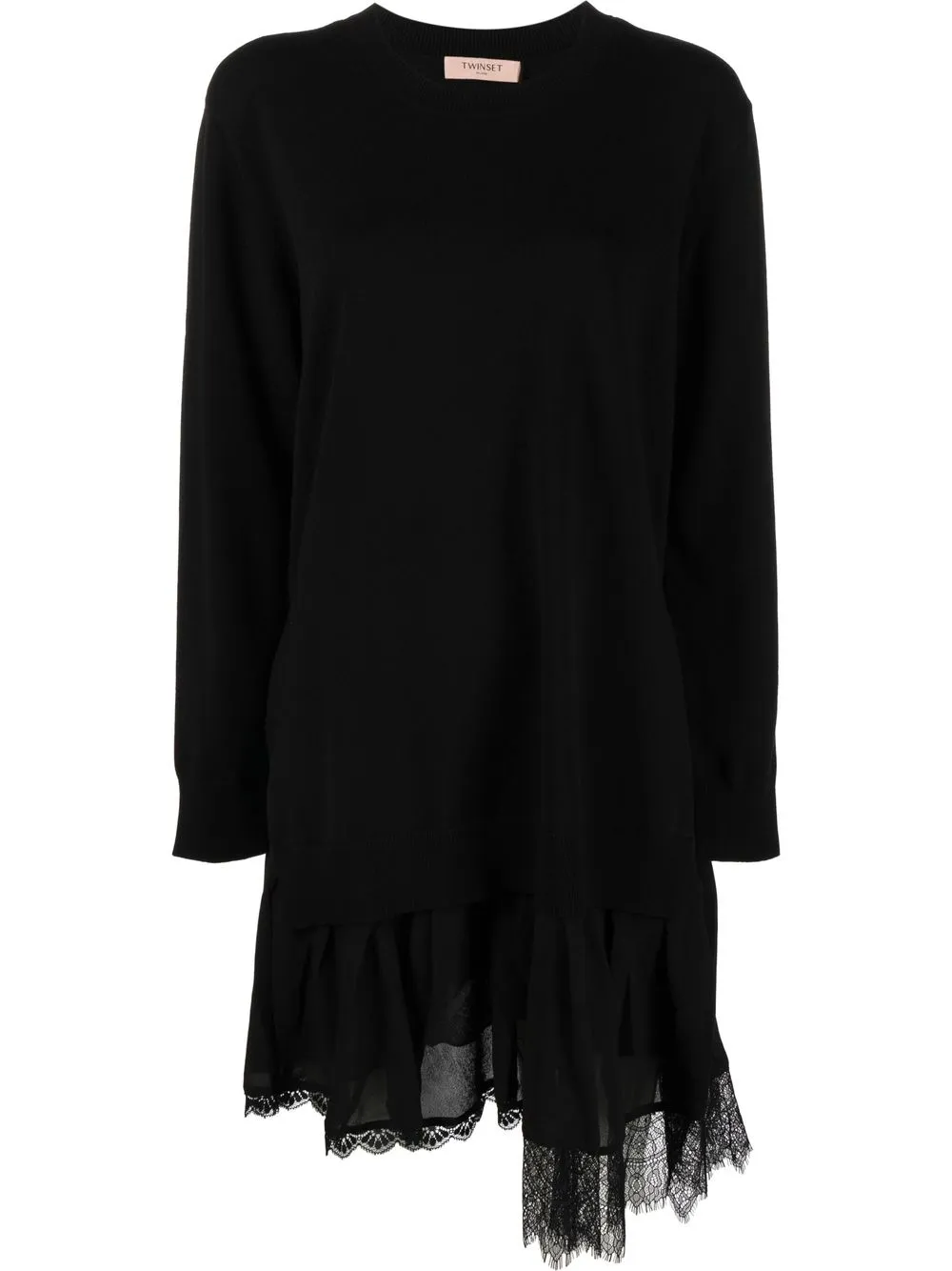 

TWINSET vestido tipo suéter con detalle de encaje - Negro