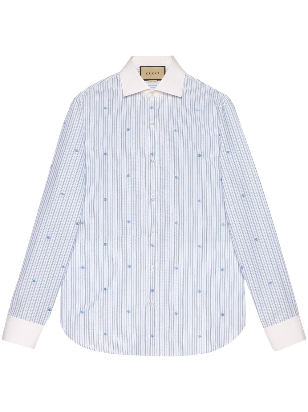 Gucci GG-embroidered Striped Cotton Shirt - Farfetch