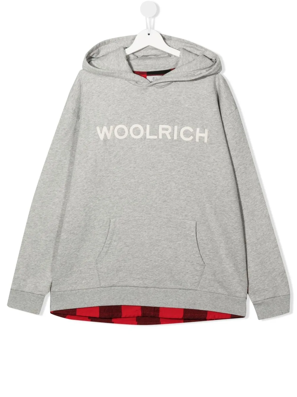 

Woolrich Kids hoodie con logo bordado - Gris