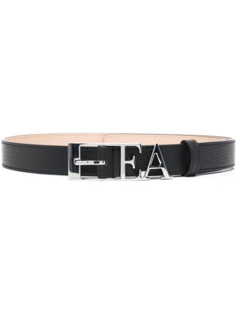 Emporio Armani logo-buckle leather belt