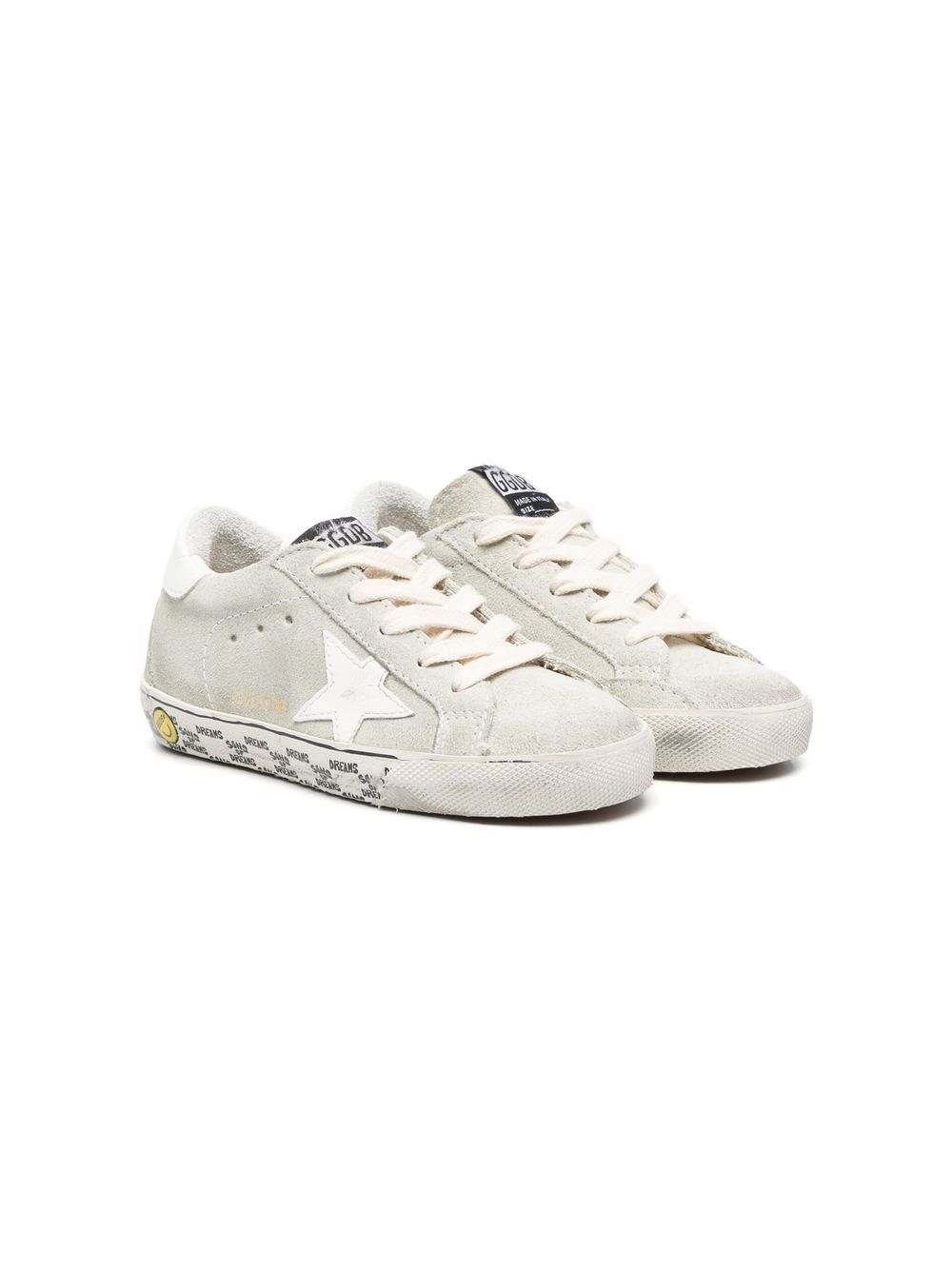 

Golden Goose Kids tenis con agujetas y parche del logo - Blanco