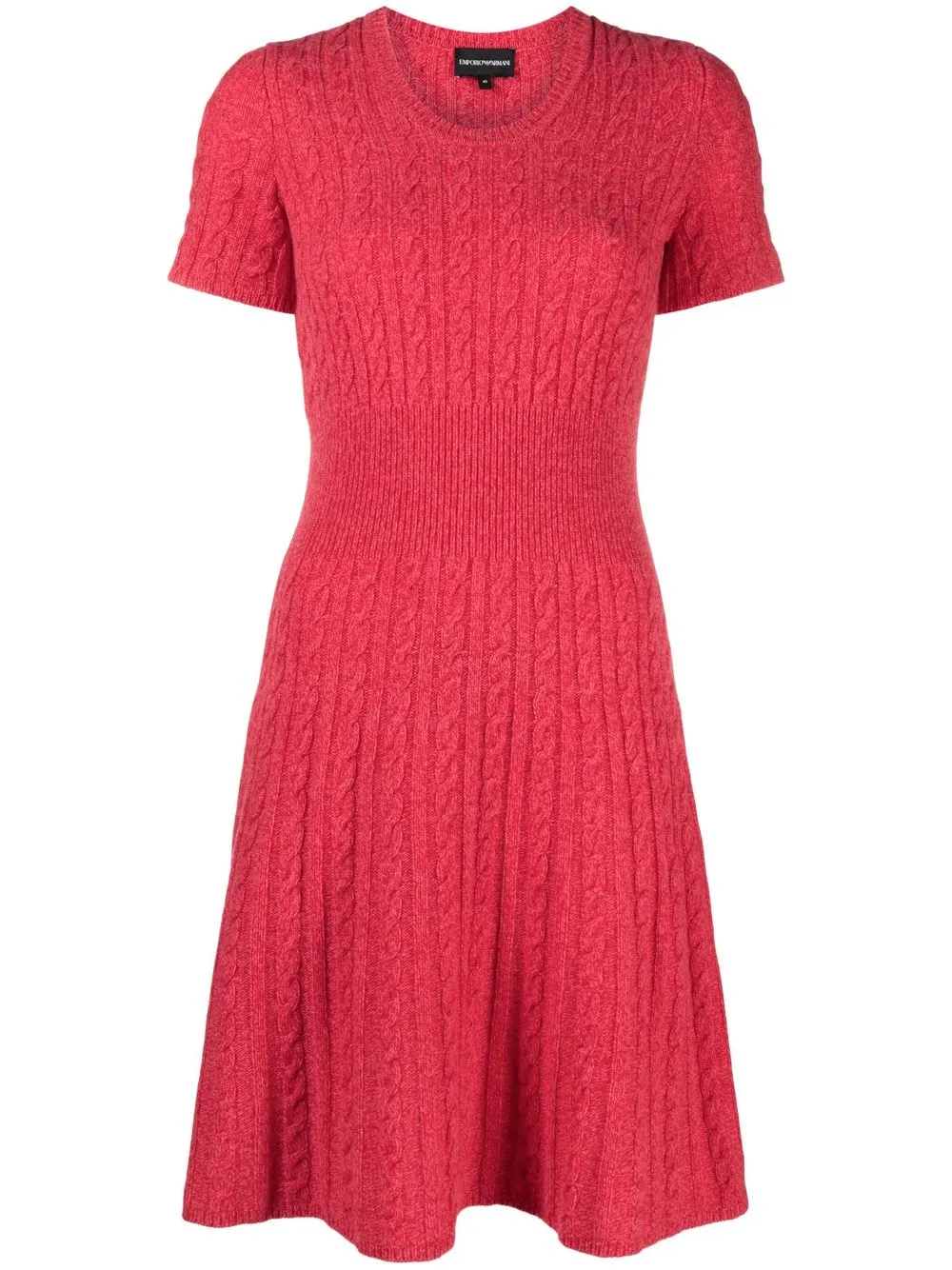 

Emporio Armani vestido en tejido de ochos acampanado - Rojo