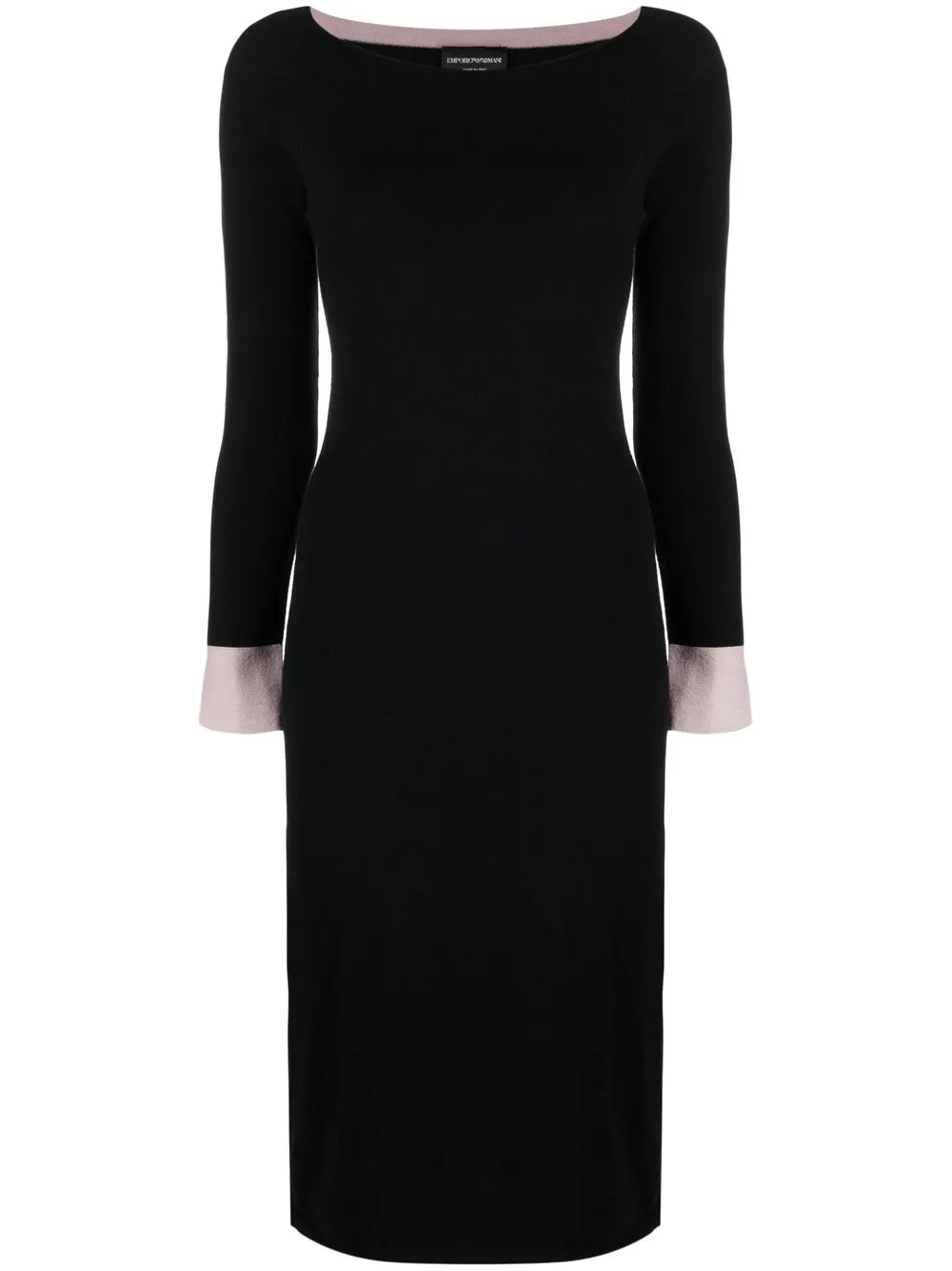 

Emporio Armani vestido camisero con ribete en contraste - Negro
