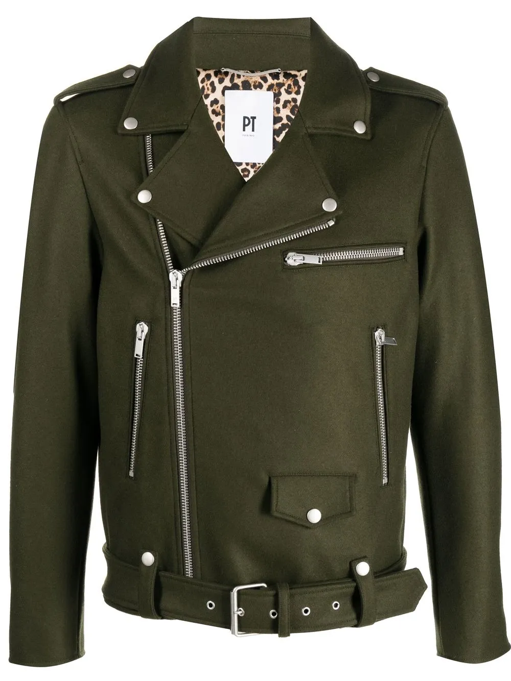 

PT Torino wool biker jacket - Green