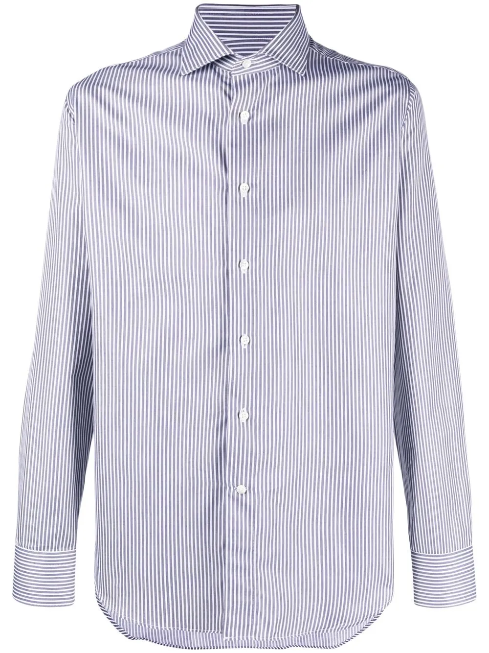 

Canali camisa con cuello italiano y rayas estampadas - Blanco