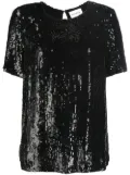 P.A.R.O.S.H. sequinned short-sleeve top - Black