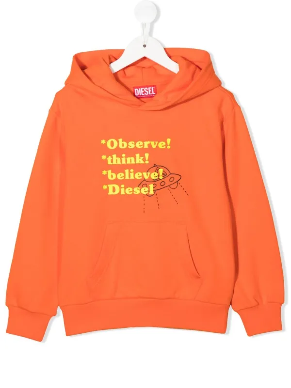 Diesel orange hoodie new arrivals