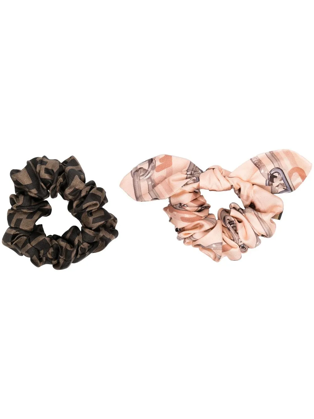 Fendi Set-of-two Elasticated Hair Bands In Black