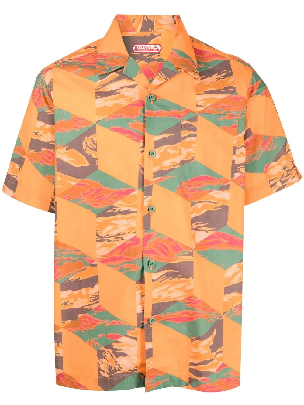 

Maharishi graphic-print cotton shirt - Orange