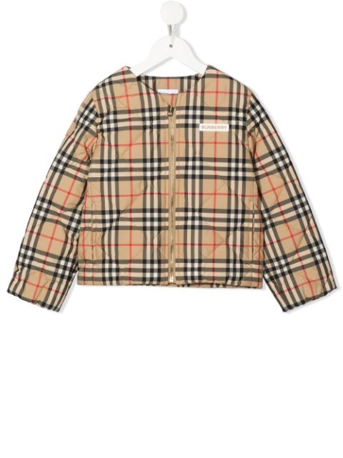 Burberry Kids logo-print check jacket