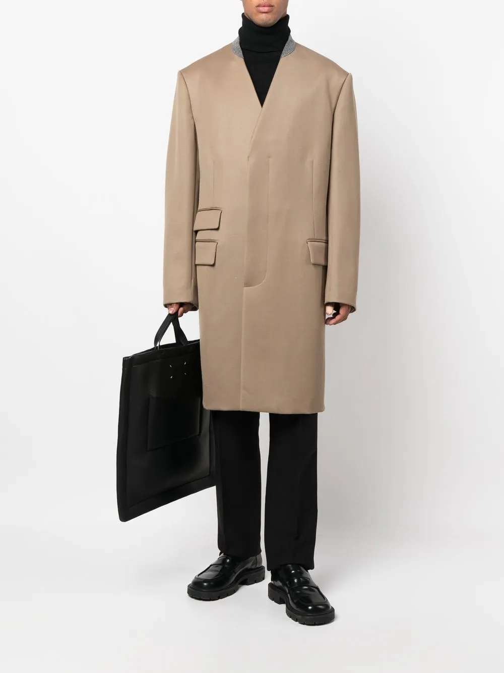 Image 2 of Maison Margiela Cavalry single-breasted wool coat