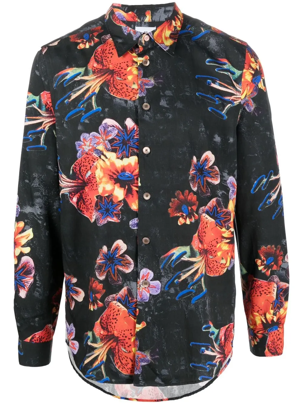 

PS Paul Smith camisa manga larga con estampado floral - Negro