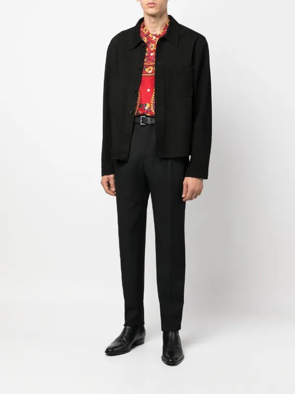 【SAINT LAURENT】TAILORED TROUSERS●824389Y1I251506 wide-leg pants in caviar wool | Saint Laurent | YSL MY