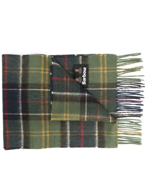 Barbour logo-patch check pattern scarf