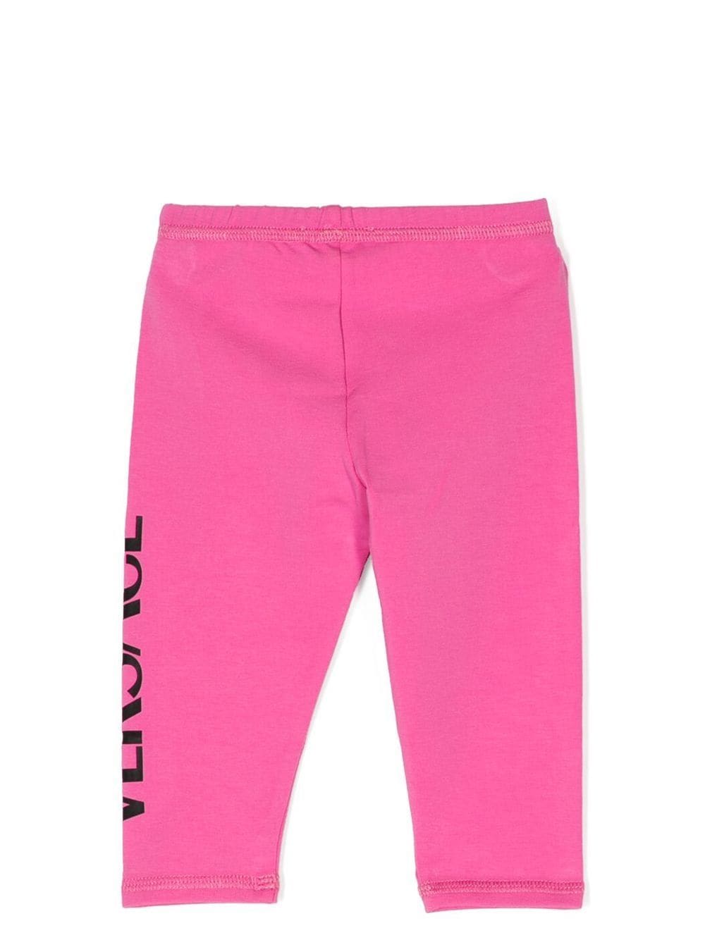 Shop Versace Logo-print Jersey Leggings In Pink