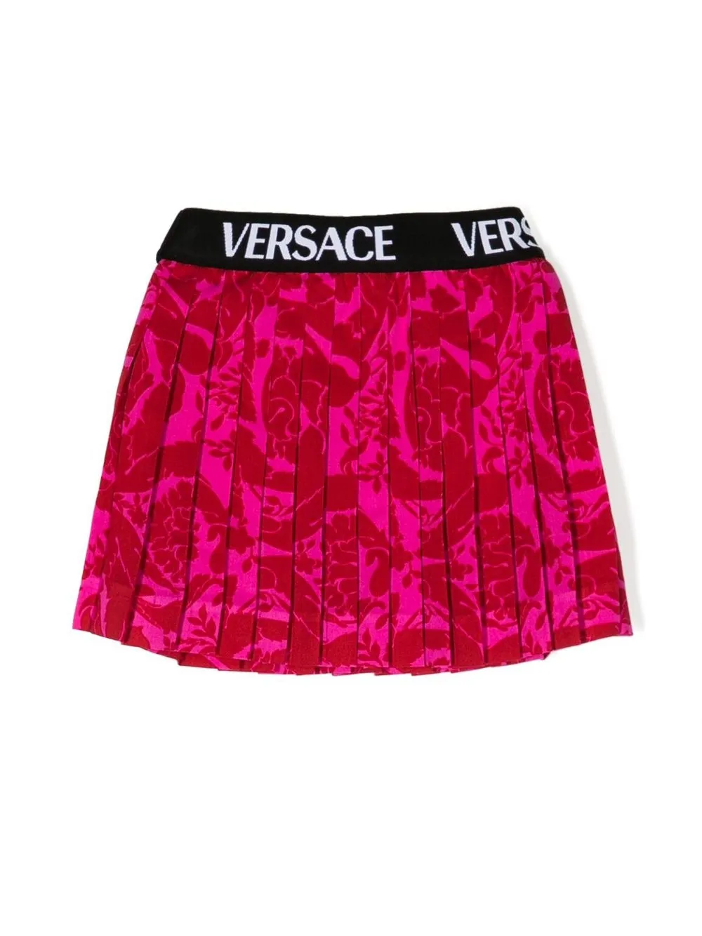 

Versace Kids falda plisada con estampado Barocco - Rosado