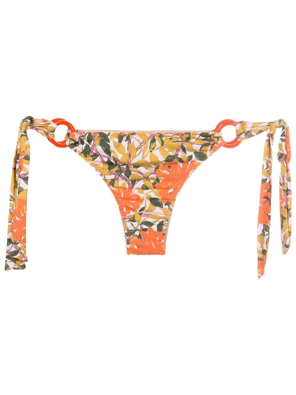 Clube Bossa Floral-print Bikini Bottoms In Orange