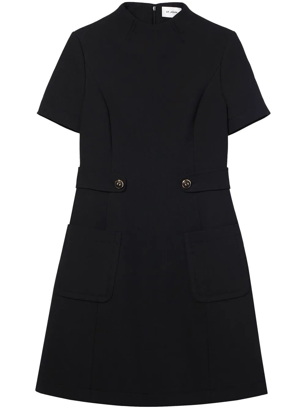 

St. John funnel-neck mini dress - Black