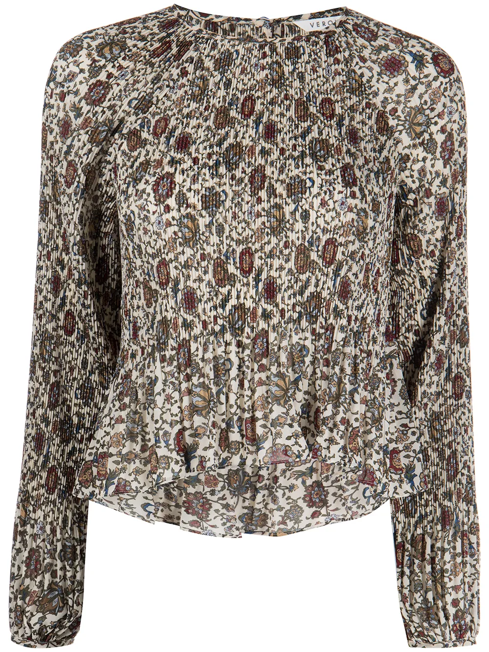 

Veronica Beard Lewin smocked long-sleeve top - Neutrals