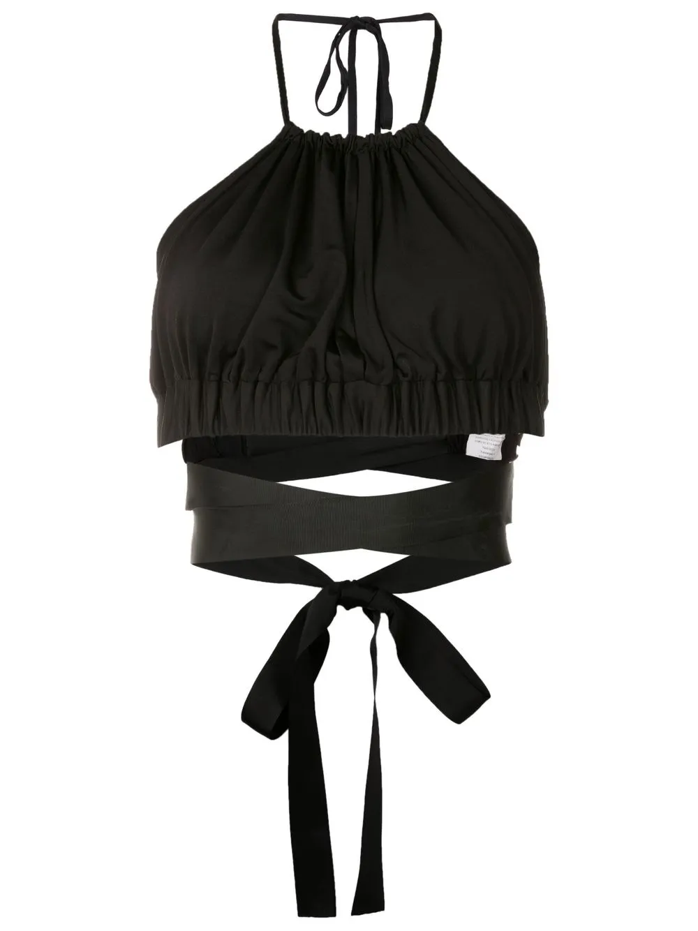 Nk Otis Halterneck Wrap-around Top In Black