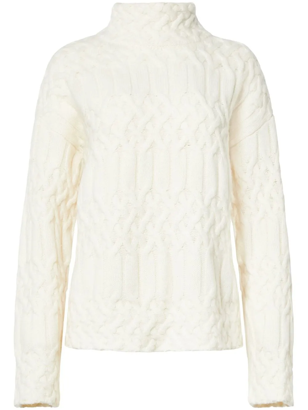 

Equipment cable-knit funnel-neck jumper - White