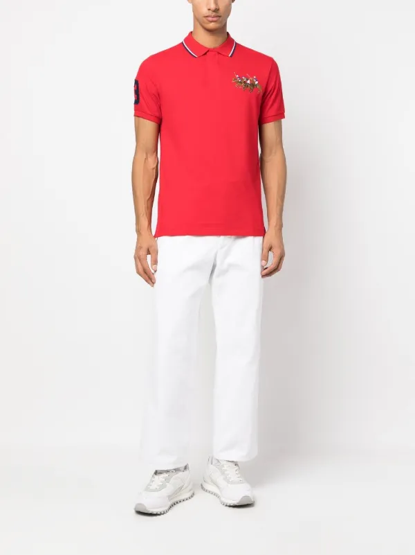 Polo Ralph Lauren Triple-Pony Cotton Polo Shirt | Red | FARFETCH