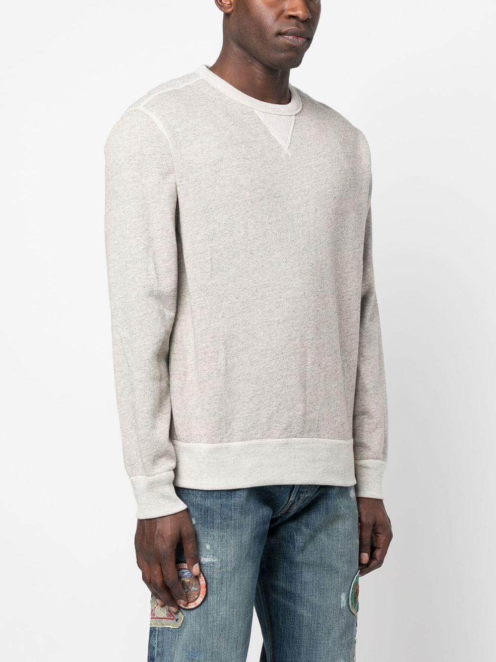 Shop Polo Ralph Lauren Logo-patch Sweatshirt In Grey