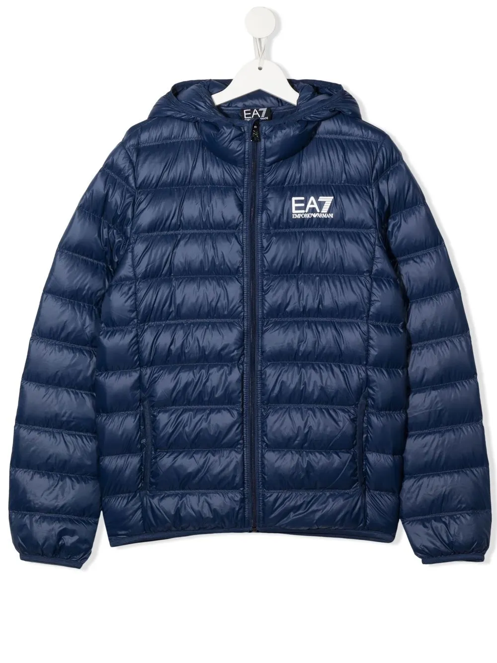 

Emporio Armani Kids chamarra capitonada con logo - Azul