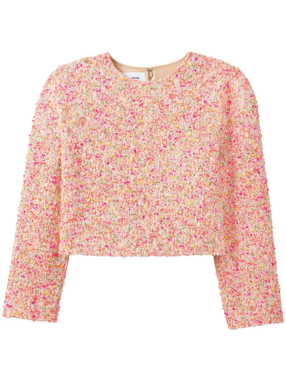 

St. John Novelty Textured tweed top - Pink