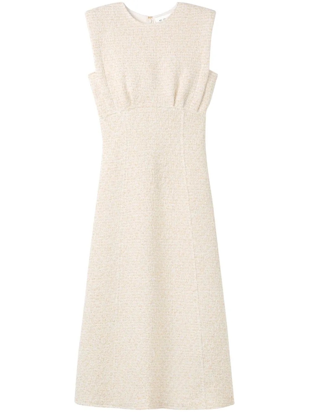 

St. John bouclé sleeveless midi dress - Neutrals