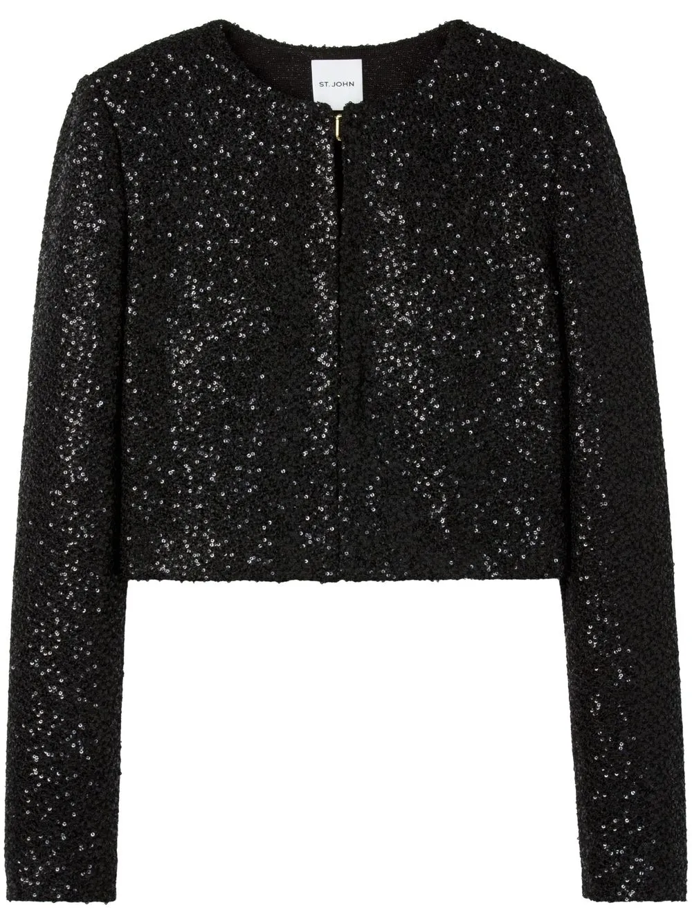 

St. John sequin-embellished knit cropped jacket - Black